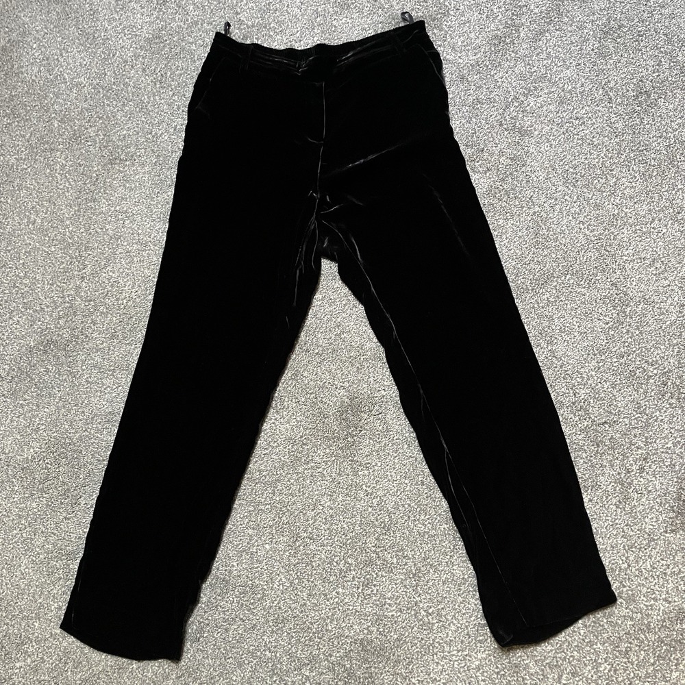 Kiltie Black Velvet Dress Pants Trousers Women's Size 44 (IT) / 8 (US) Elastic